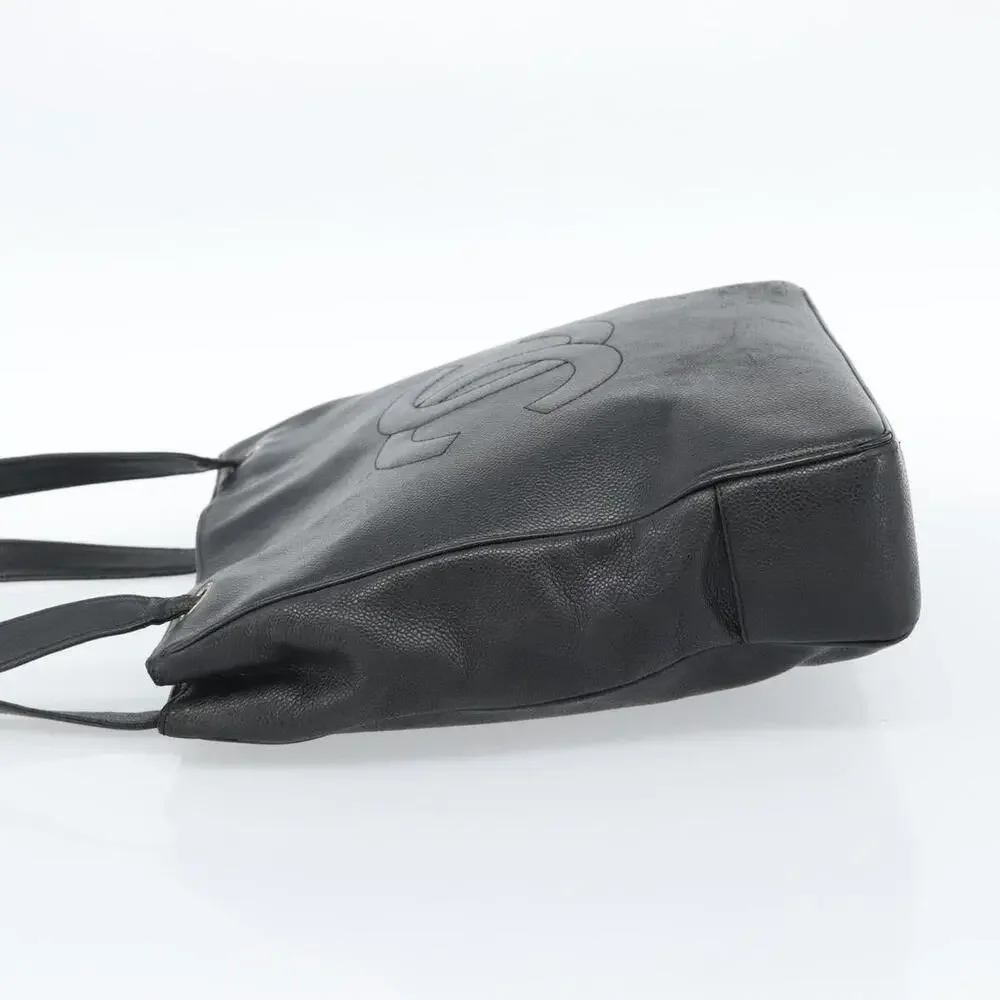 Chanel Caviar CC Logo Tote Black